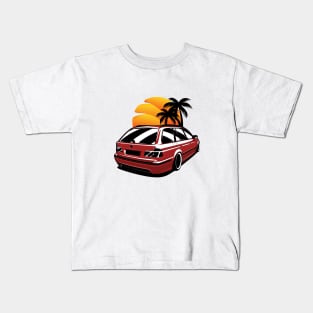 Red E39 Touring Sunset Kids T-Shirt